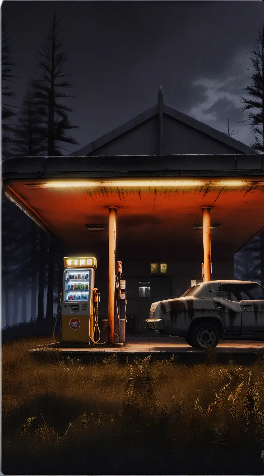 ai character: The Gas Station  background