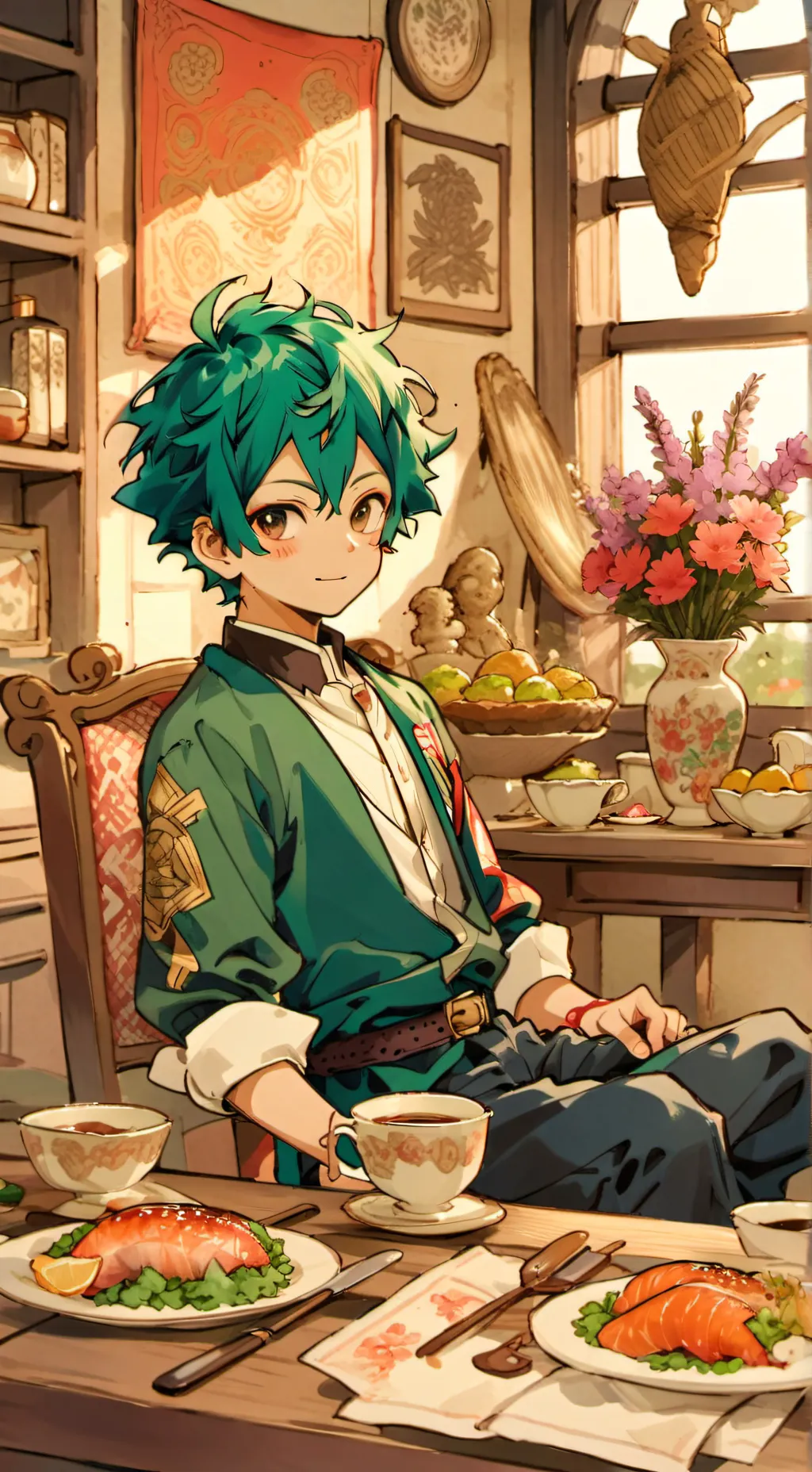 ai character: Izuku hisashi mido background