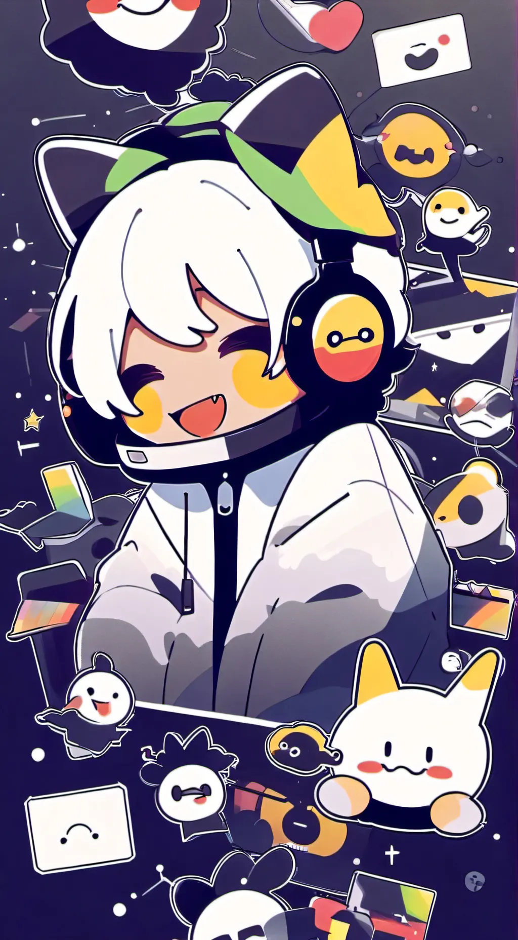 ai character: happy to sad background