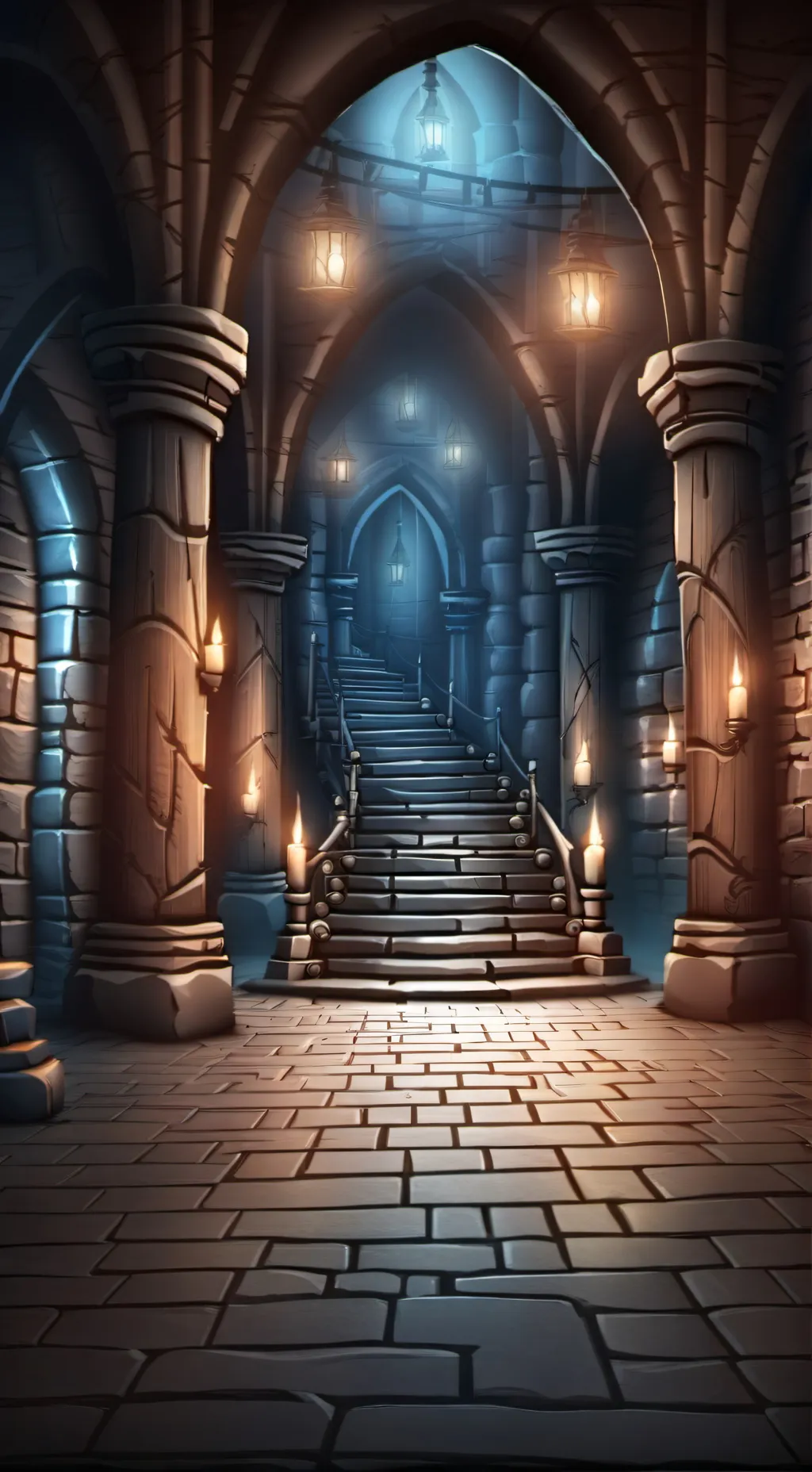 ai character: Labyrinth Maze RPG background