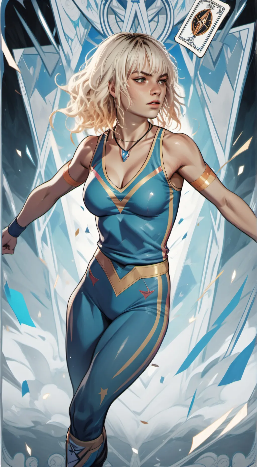 ai character: Emerald background