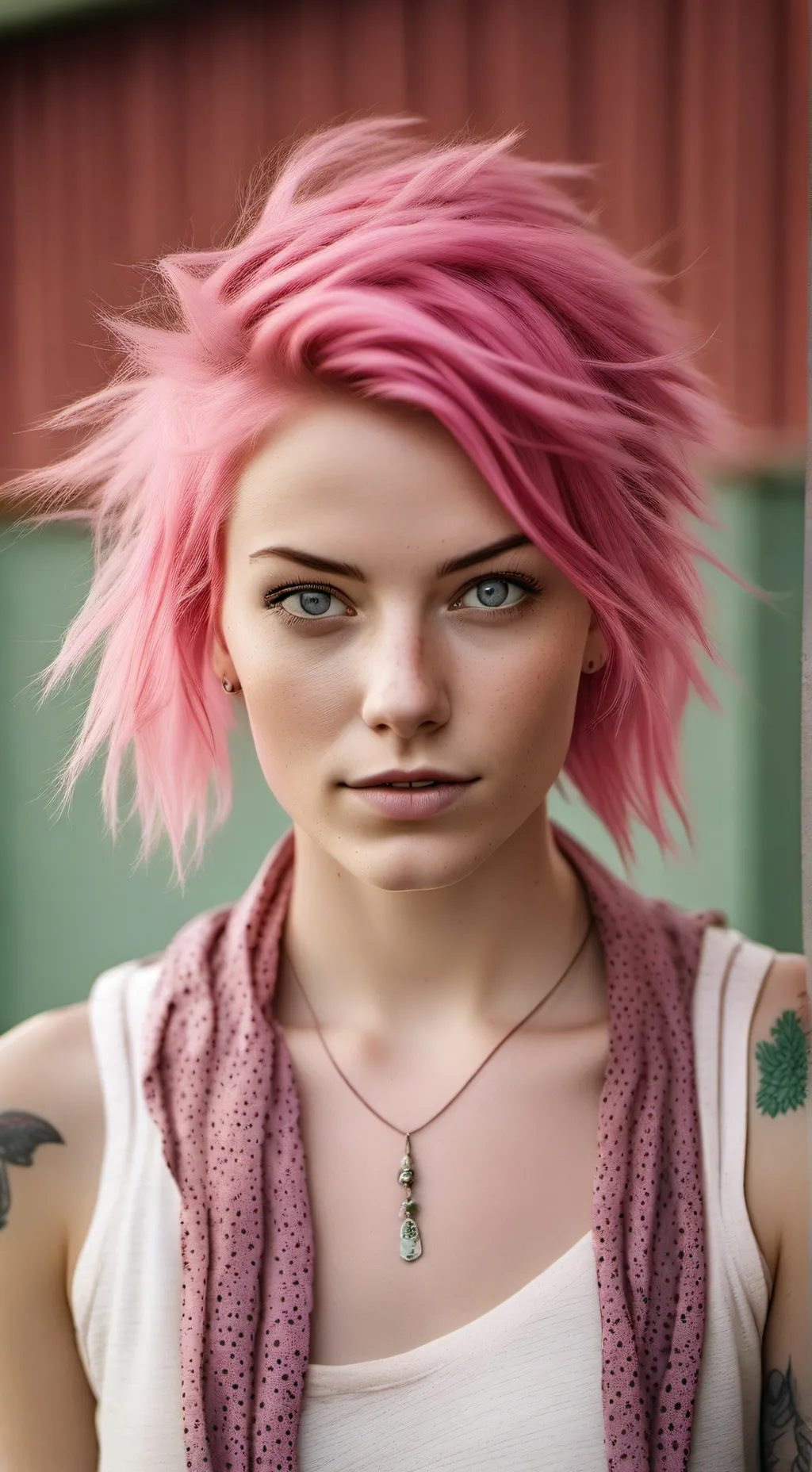 ai character: Pink background