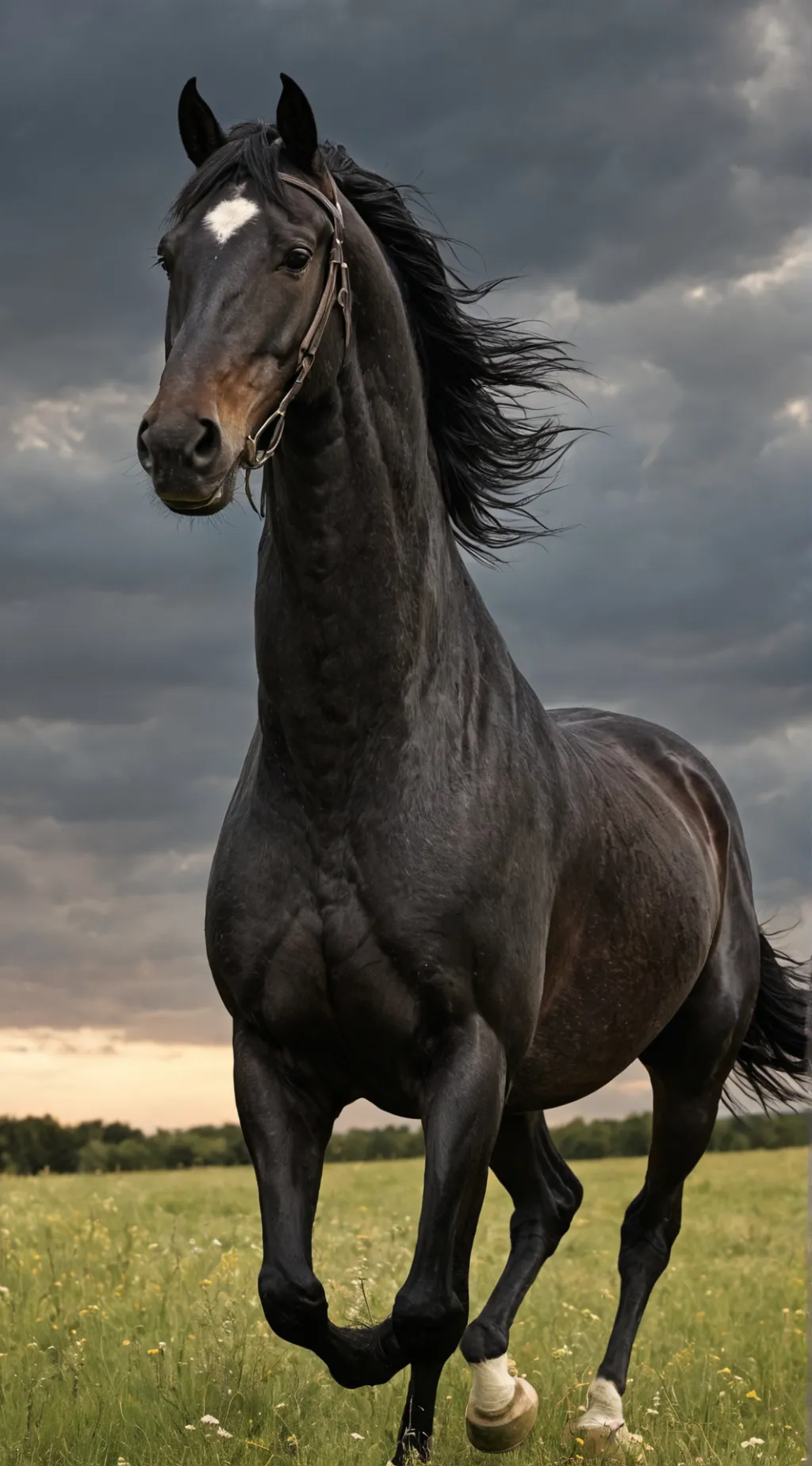 ai character: Caballa negra background