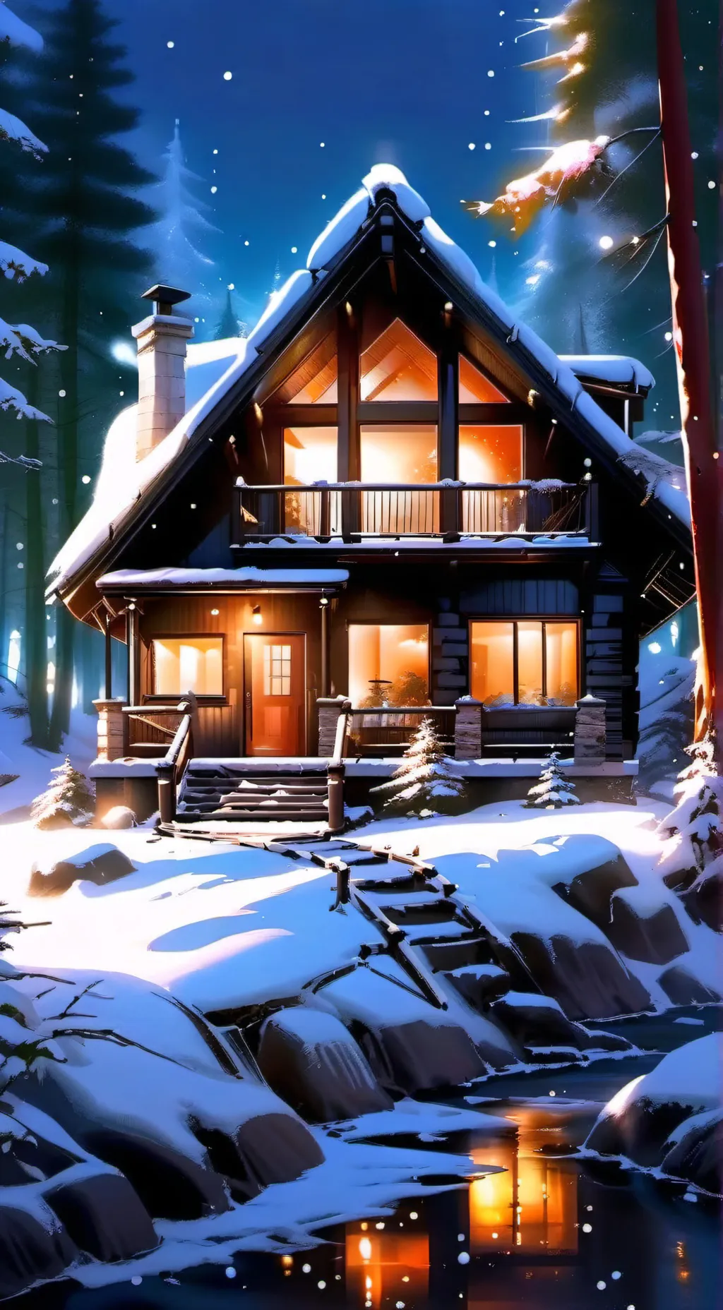 ai character: MHA Christmas background