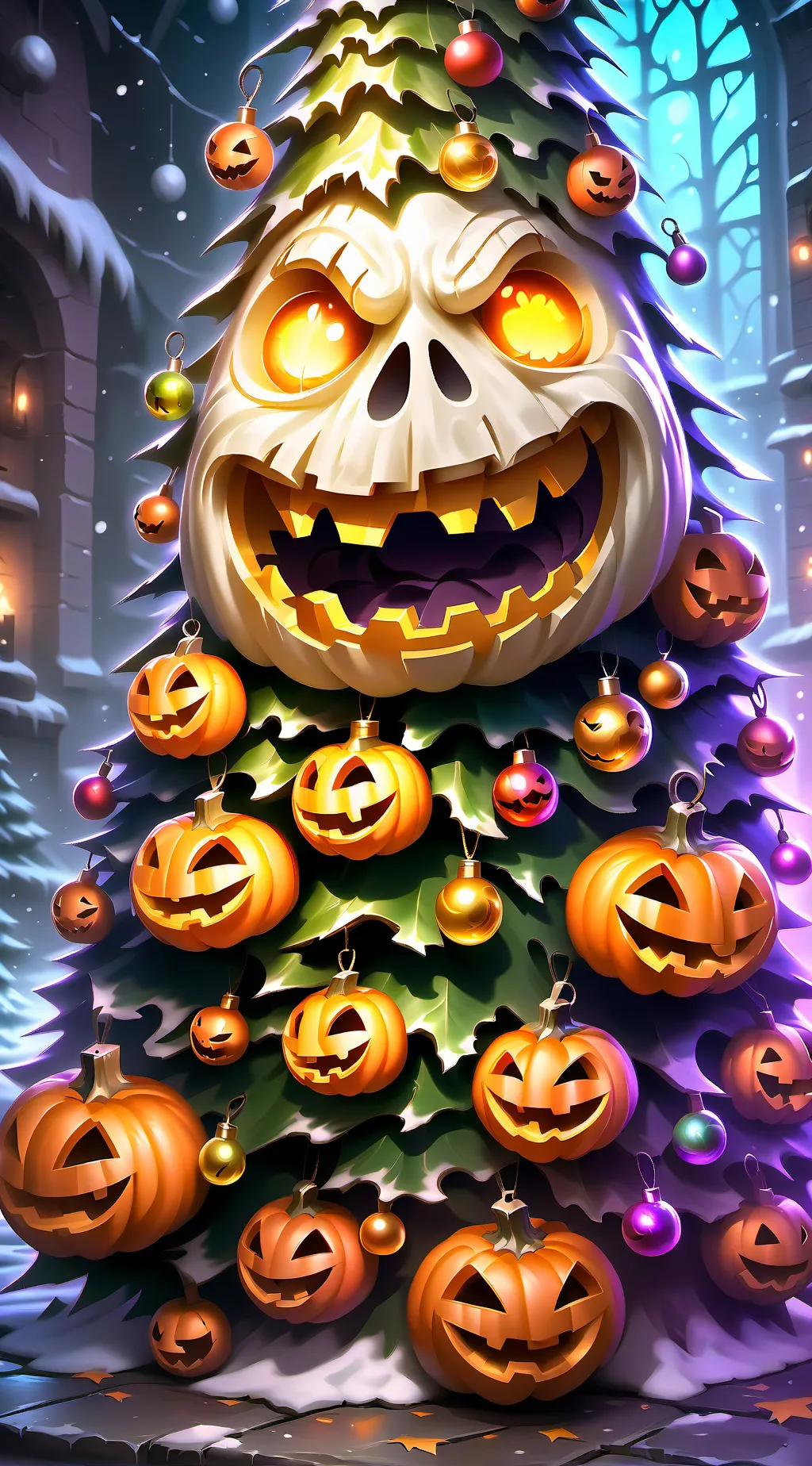 ai character: Haunted Christmas  background
