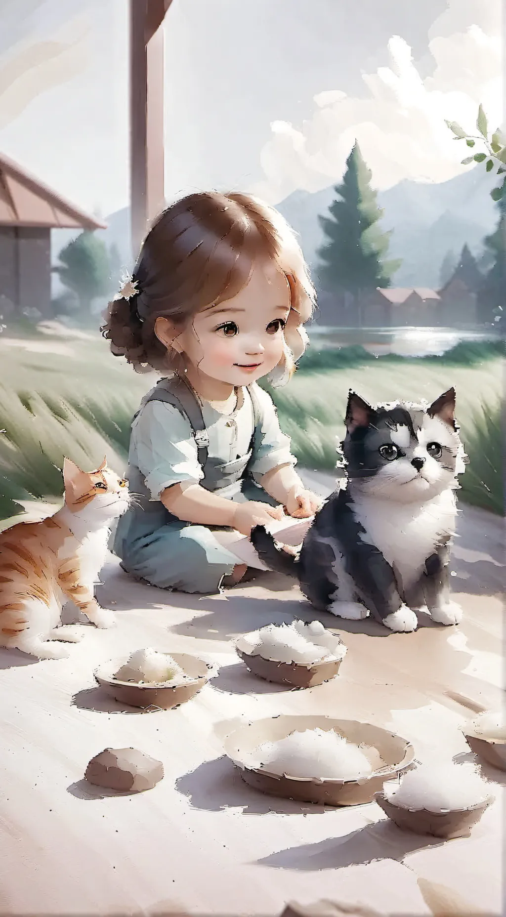 ai character: Luna and Ava  background