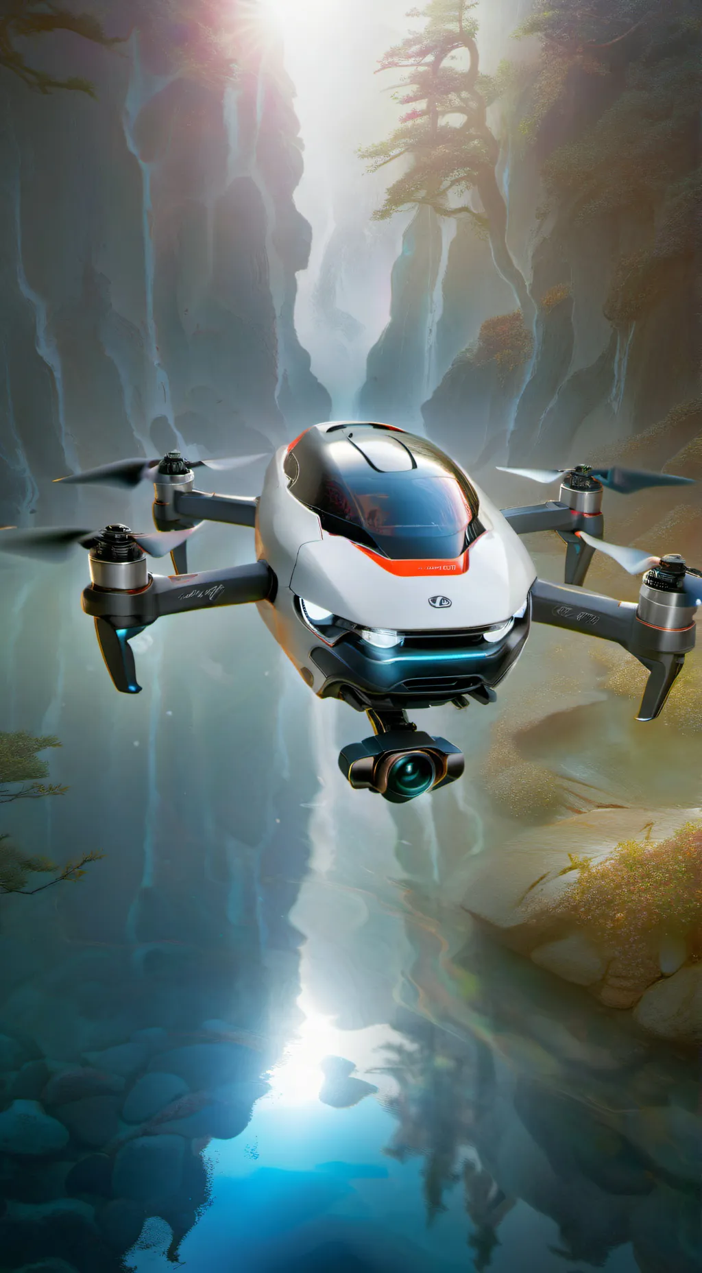 ai character: tech drone background