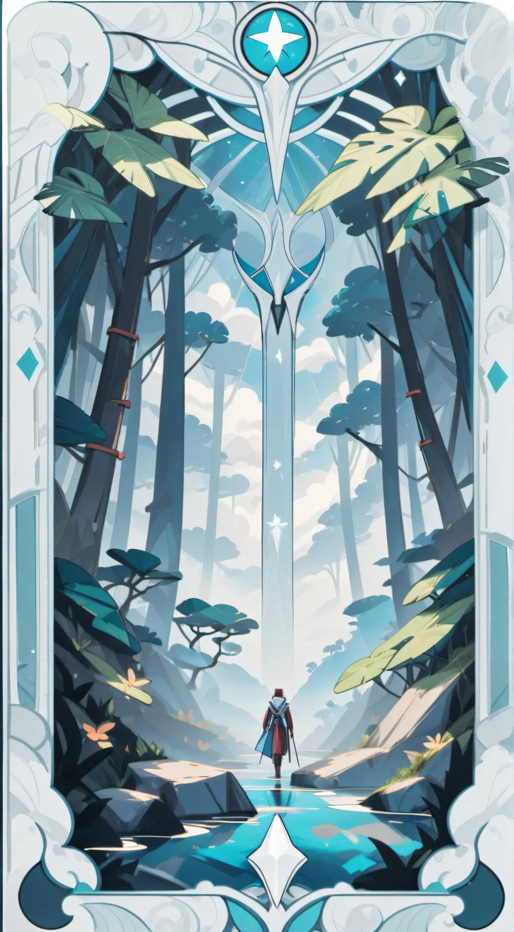 ai character:  jungle canopy background