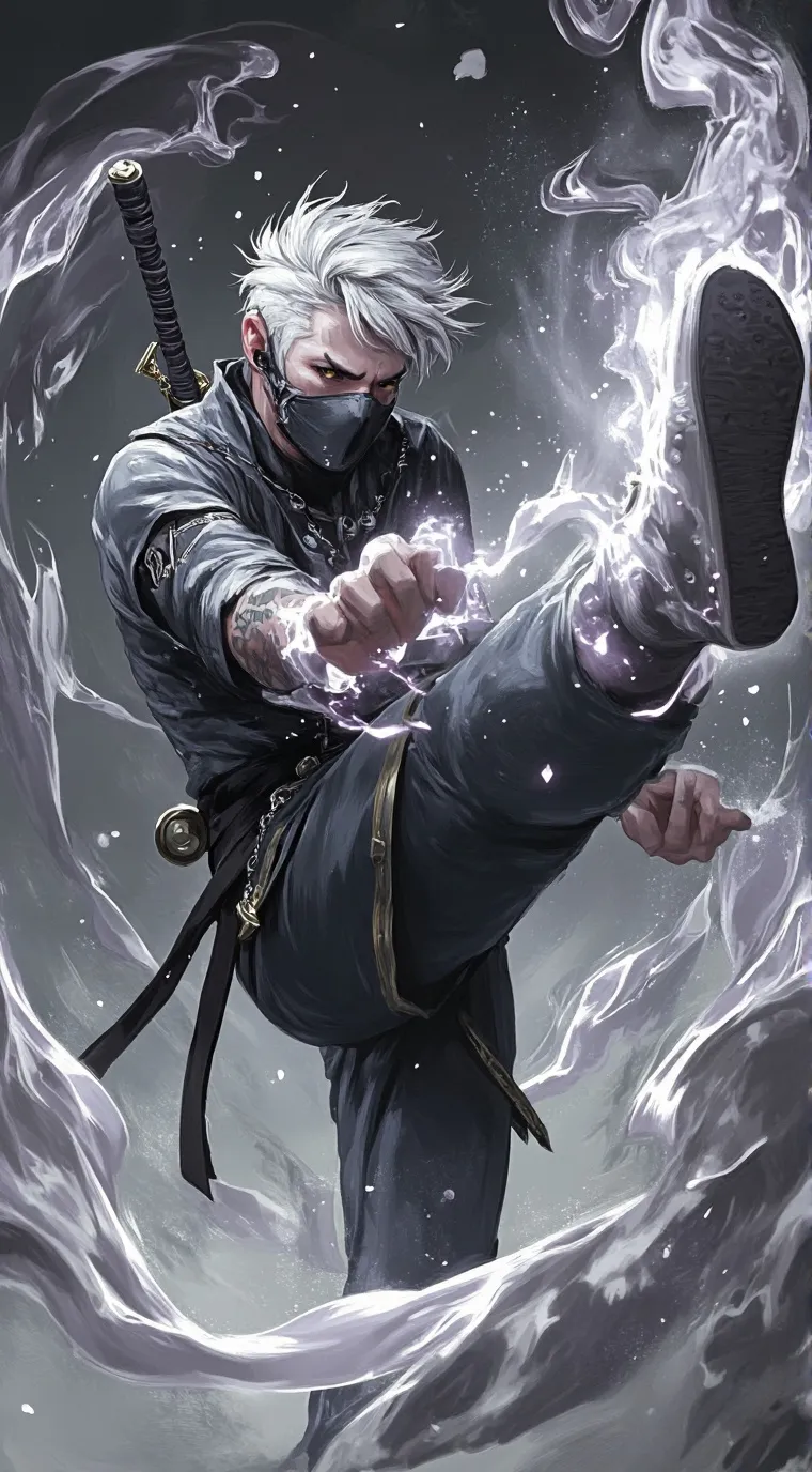 ai character: Gray background