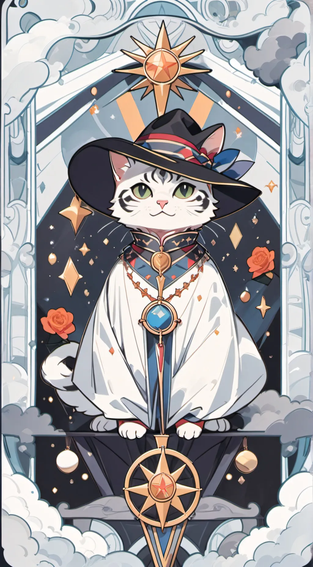 ai character: gato elegante  background
