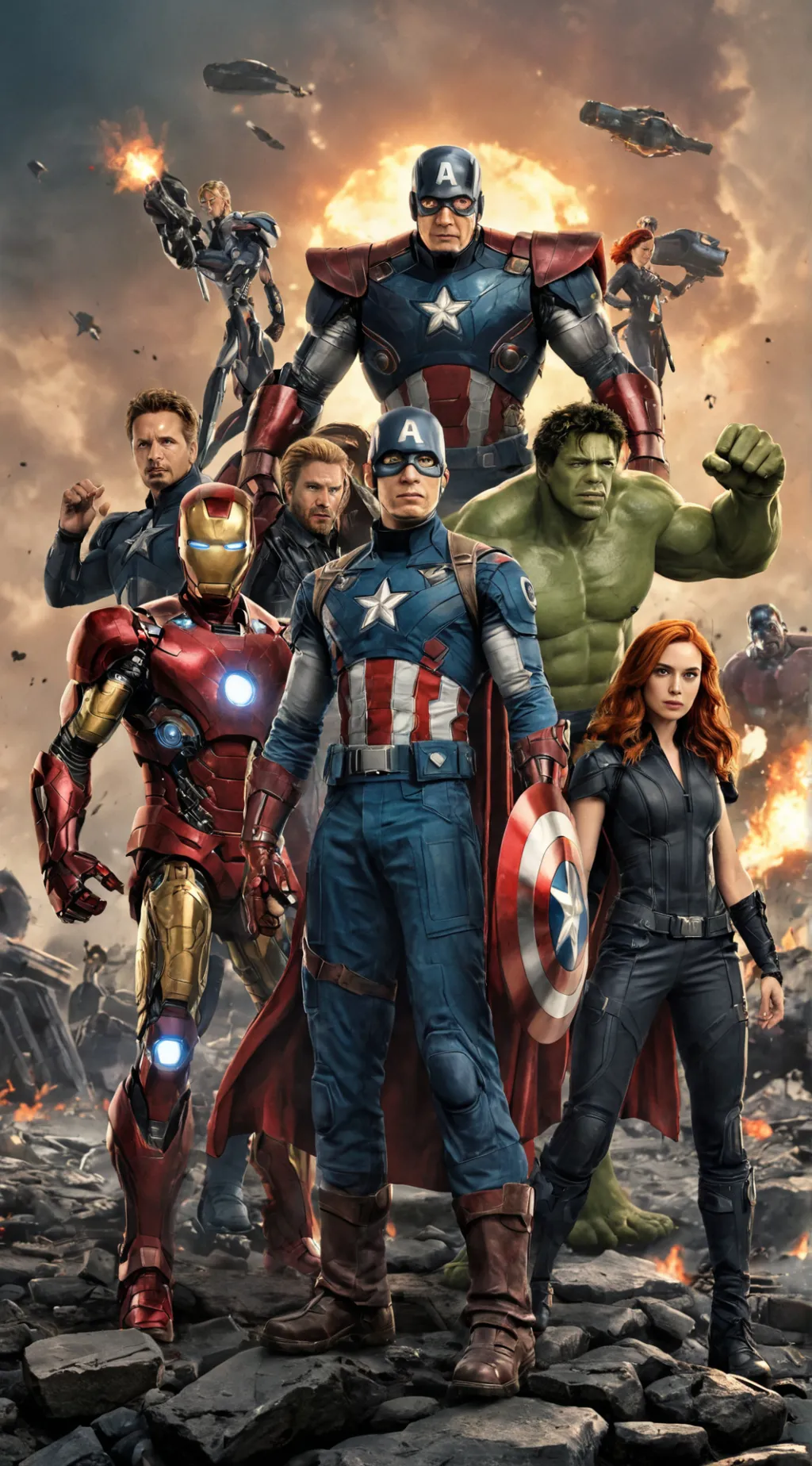 ai character: The Avengers  background