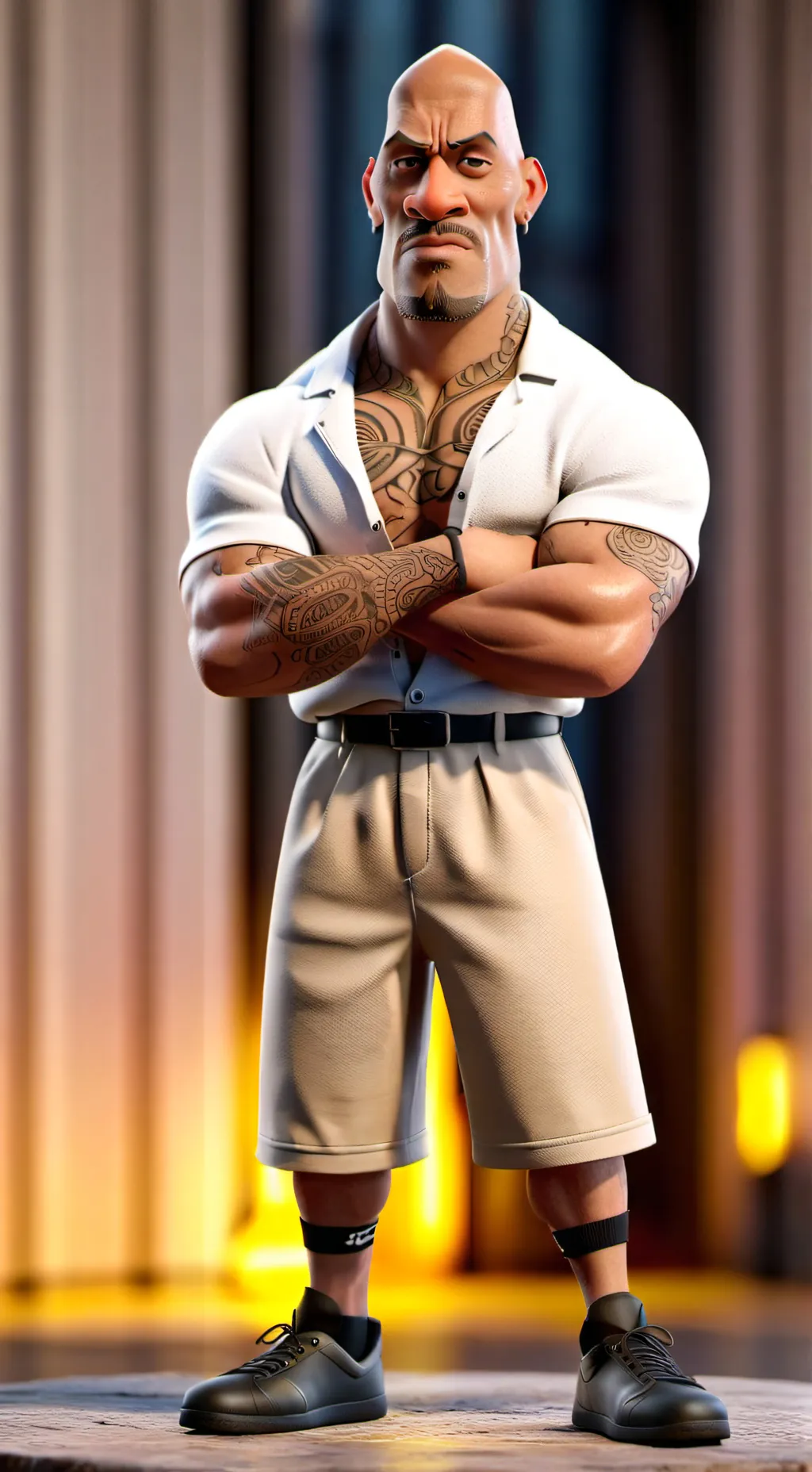 ai character: Totally "The Rock" background