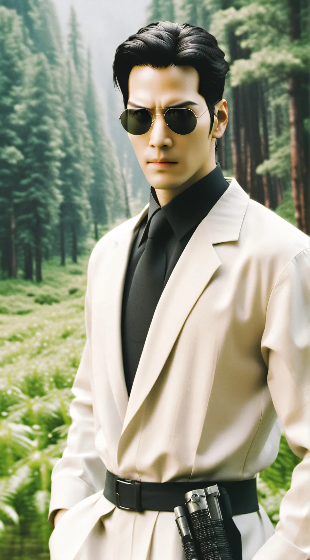 ai character: Matrix background