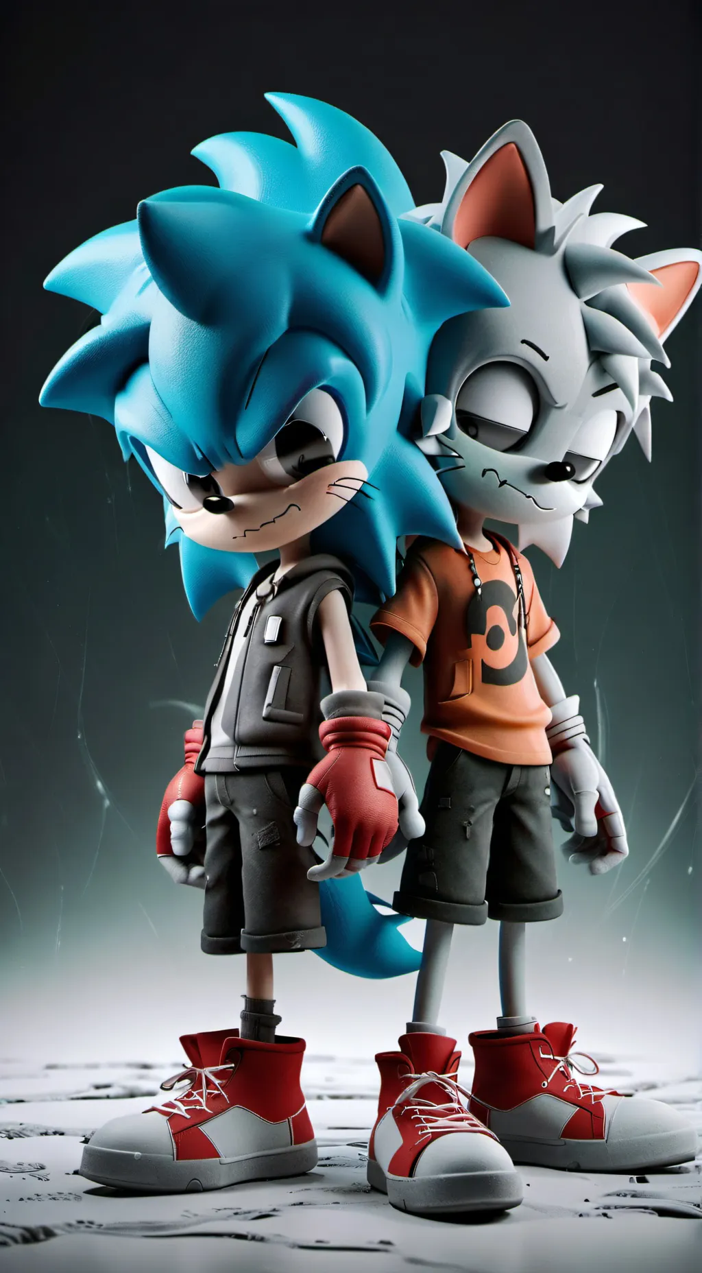 ai character: plush sonic tails background