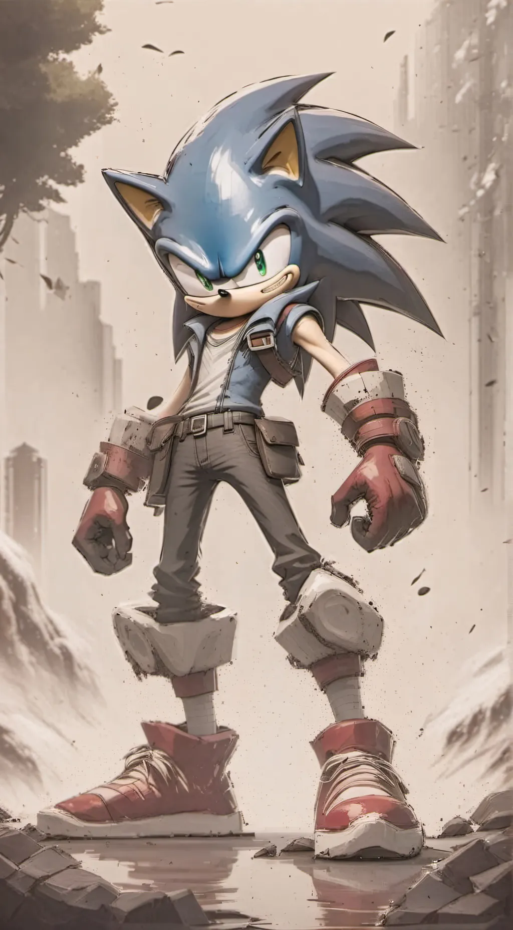 ai character: Sonic EXE background