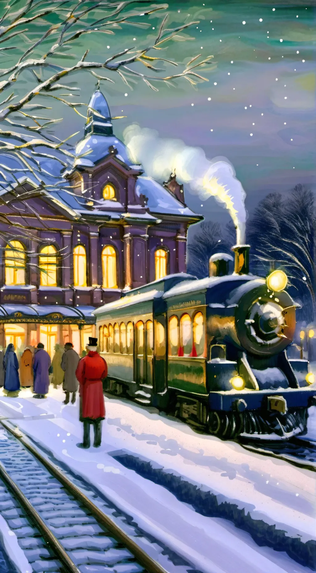 ai character: Christmas London background