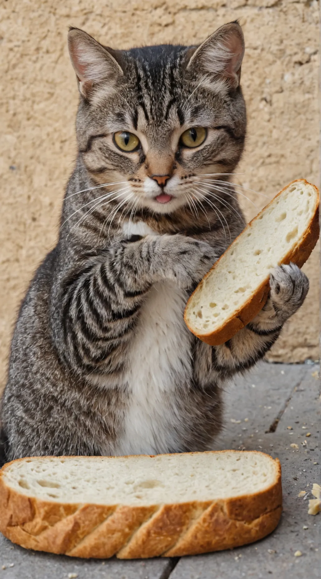 ai character: 🍞bread kitty 🍞  background