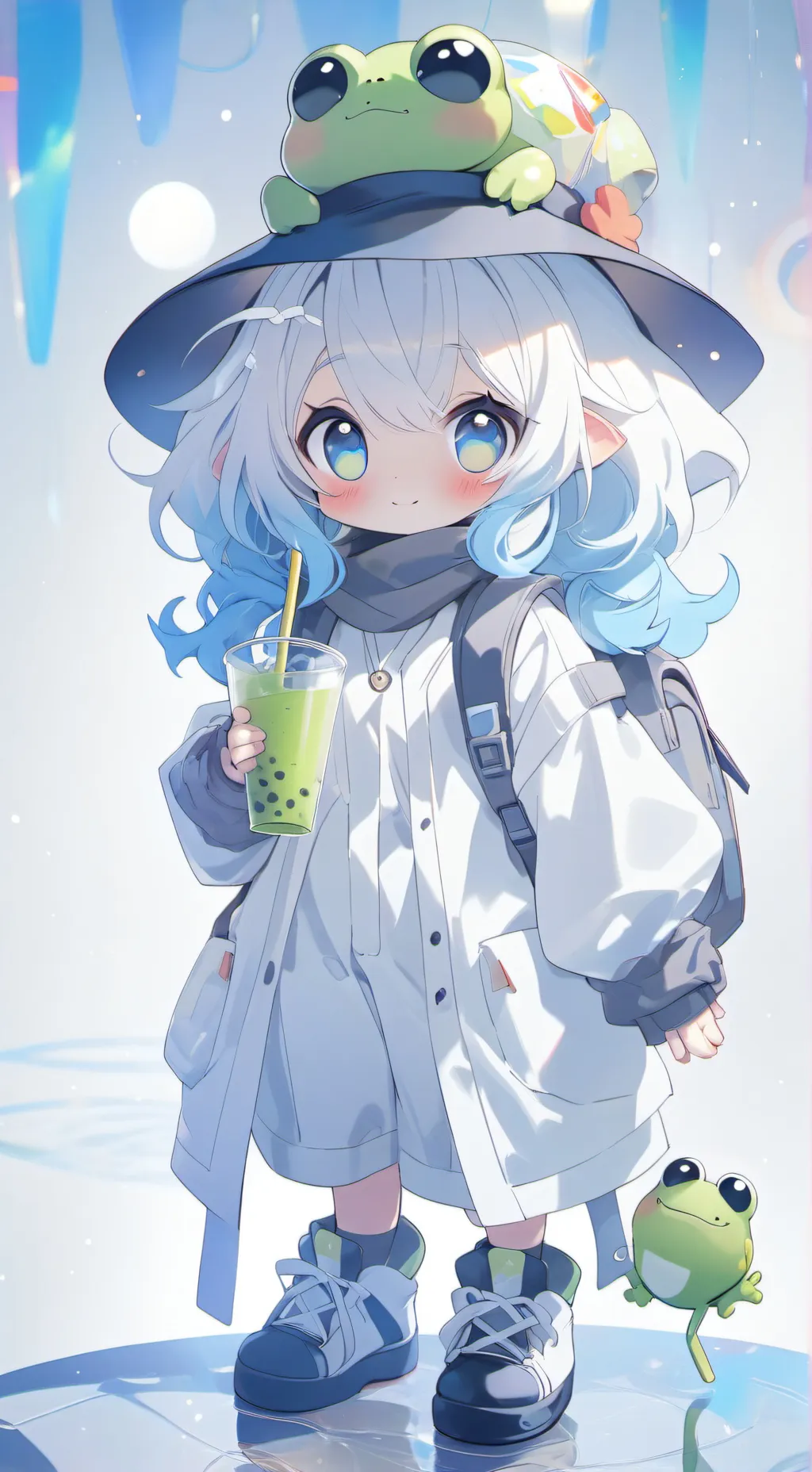 ai character: cute alien 😚💅 background