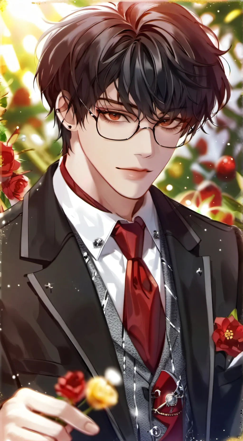 ai character: Isaac Red 💕💎 background