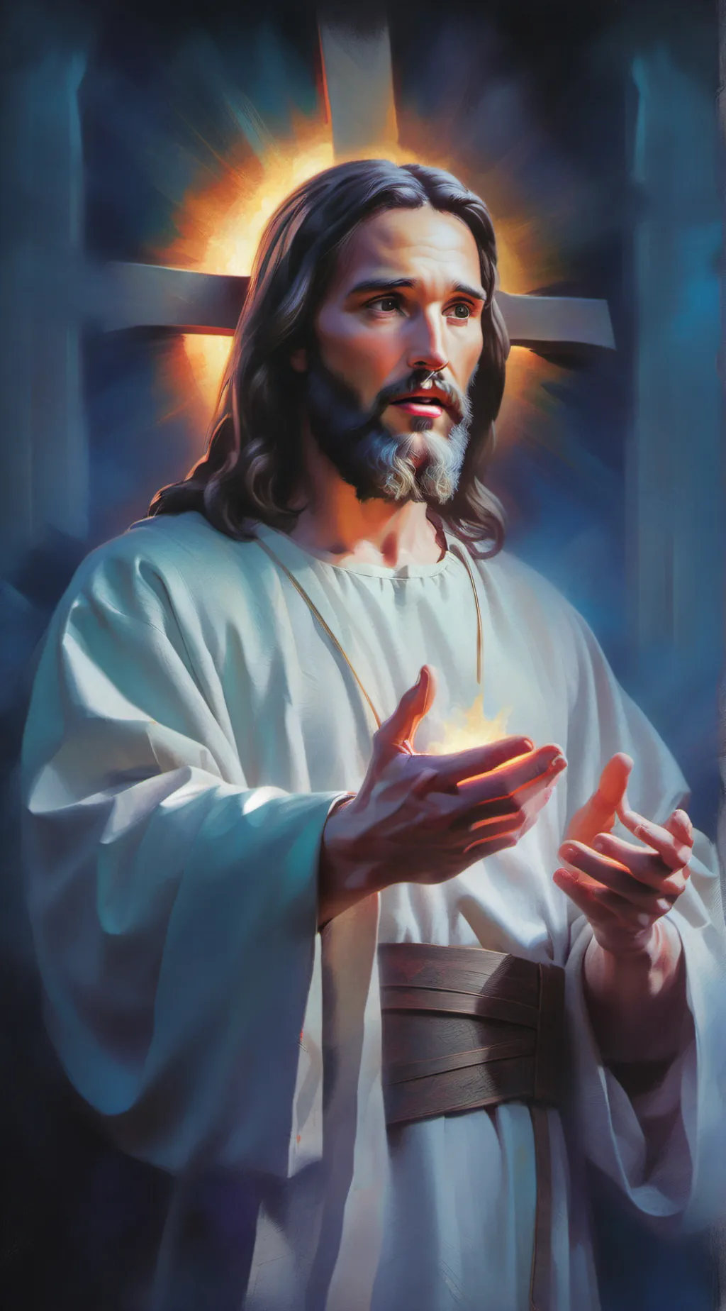 ai character: Jesus Christ  background