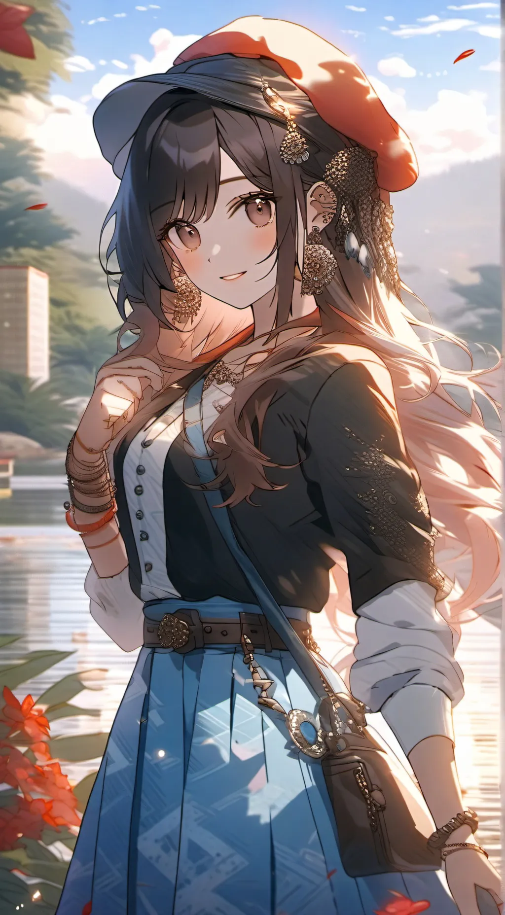 ai character: Lovely girl background