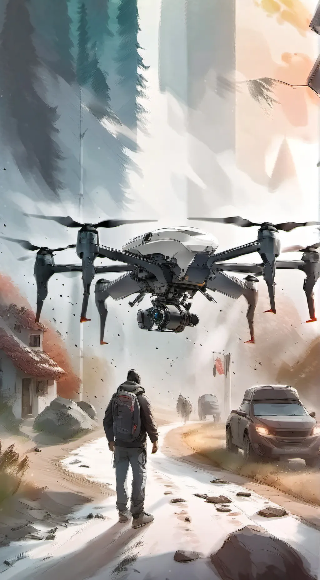 ai character: Murder drones  background