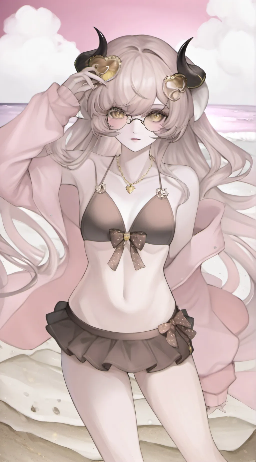 ai character: HH  in Dubai Beach background