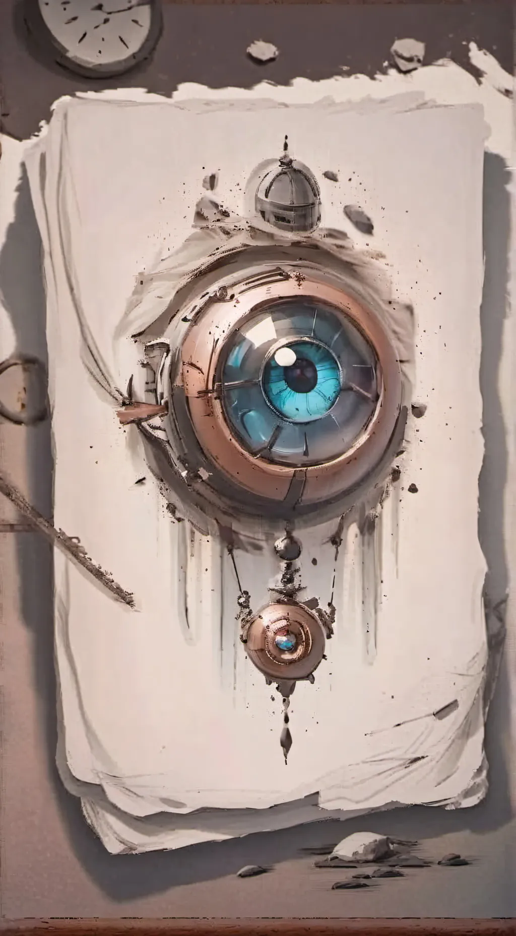 ai character: Steampunk eyeball background
