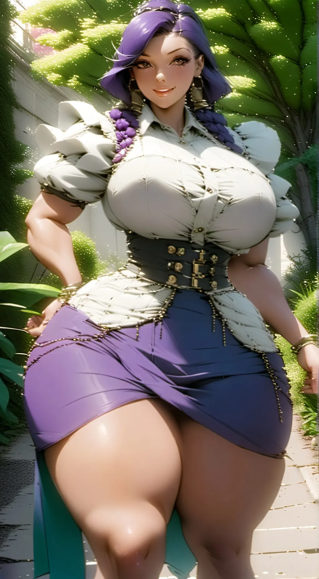 ai character: Violet background