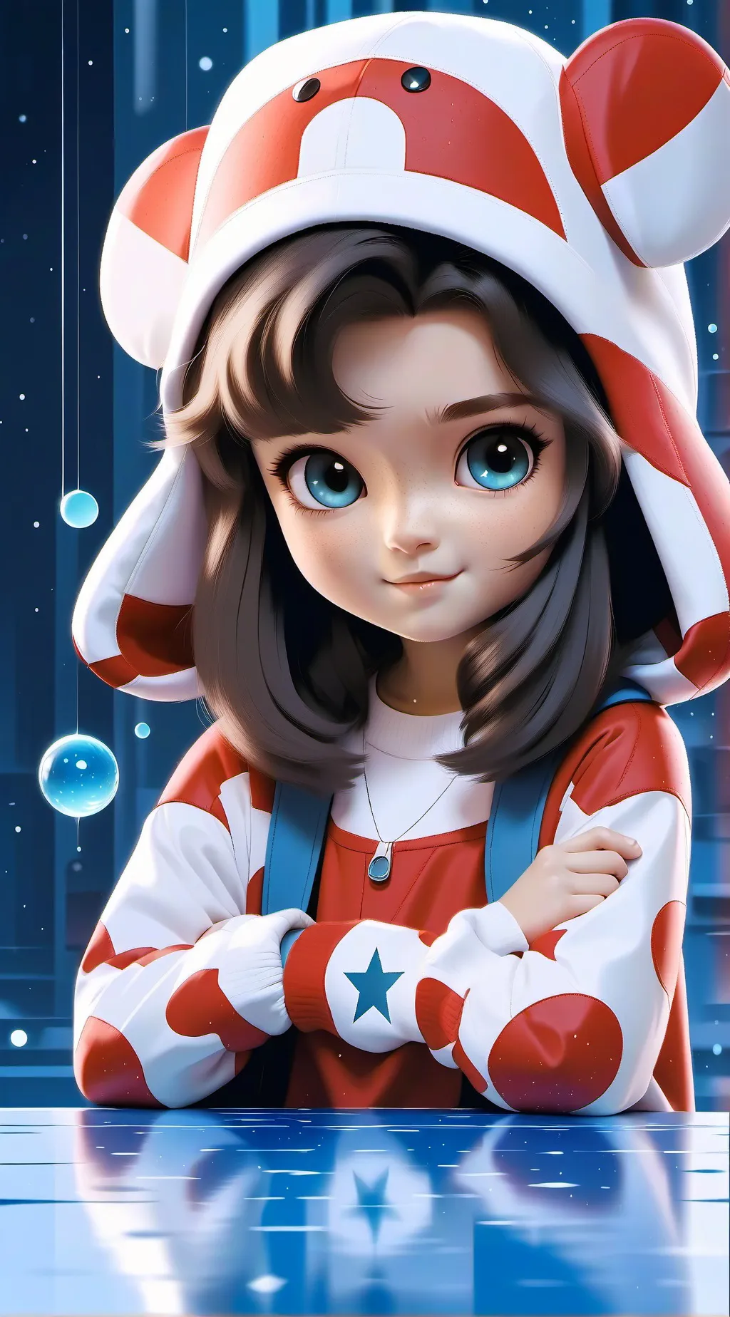 ai character: Santas helper ￼ background