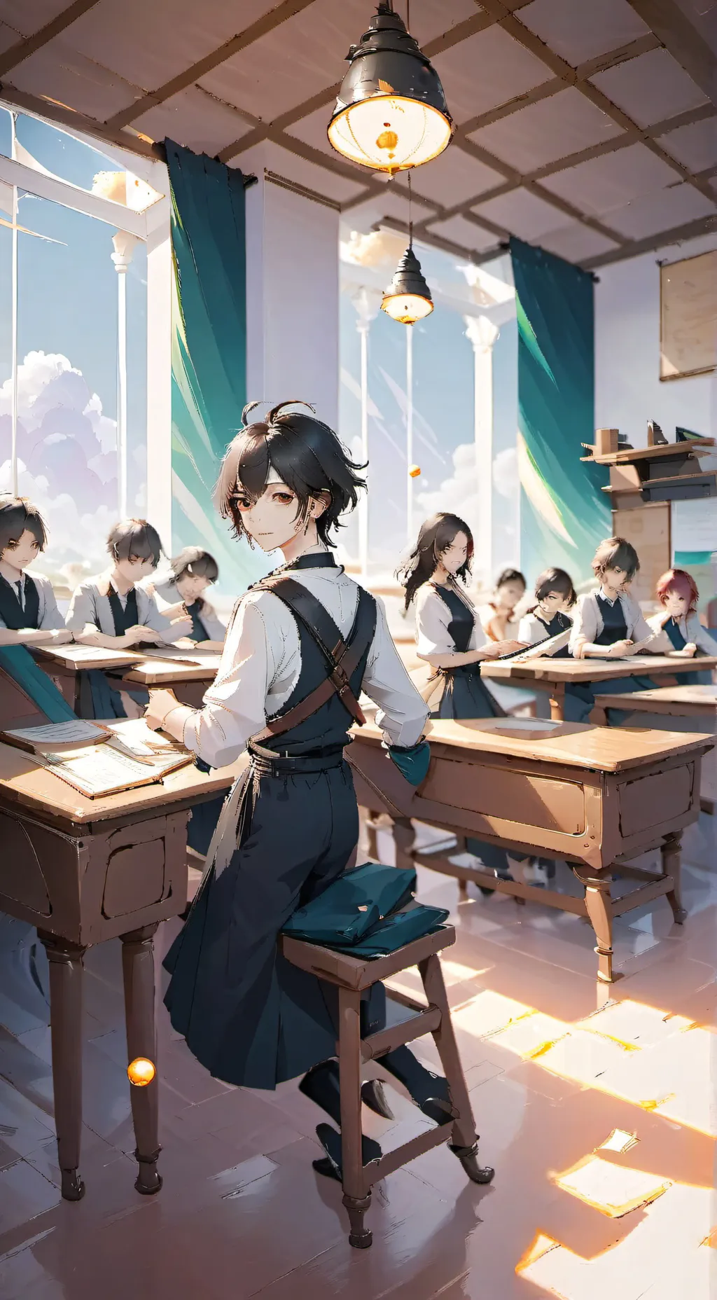 ai character: high school🏫📓🎓 background