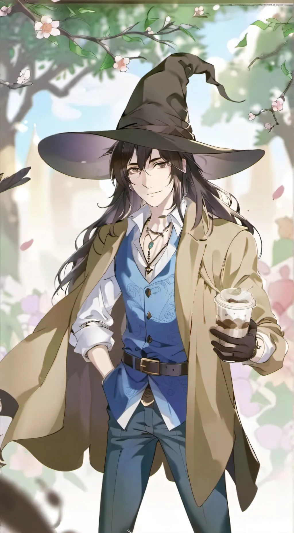 ai character:  wizard man  background