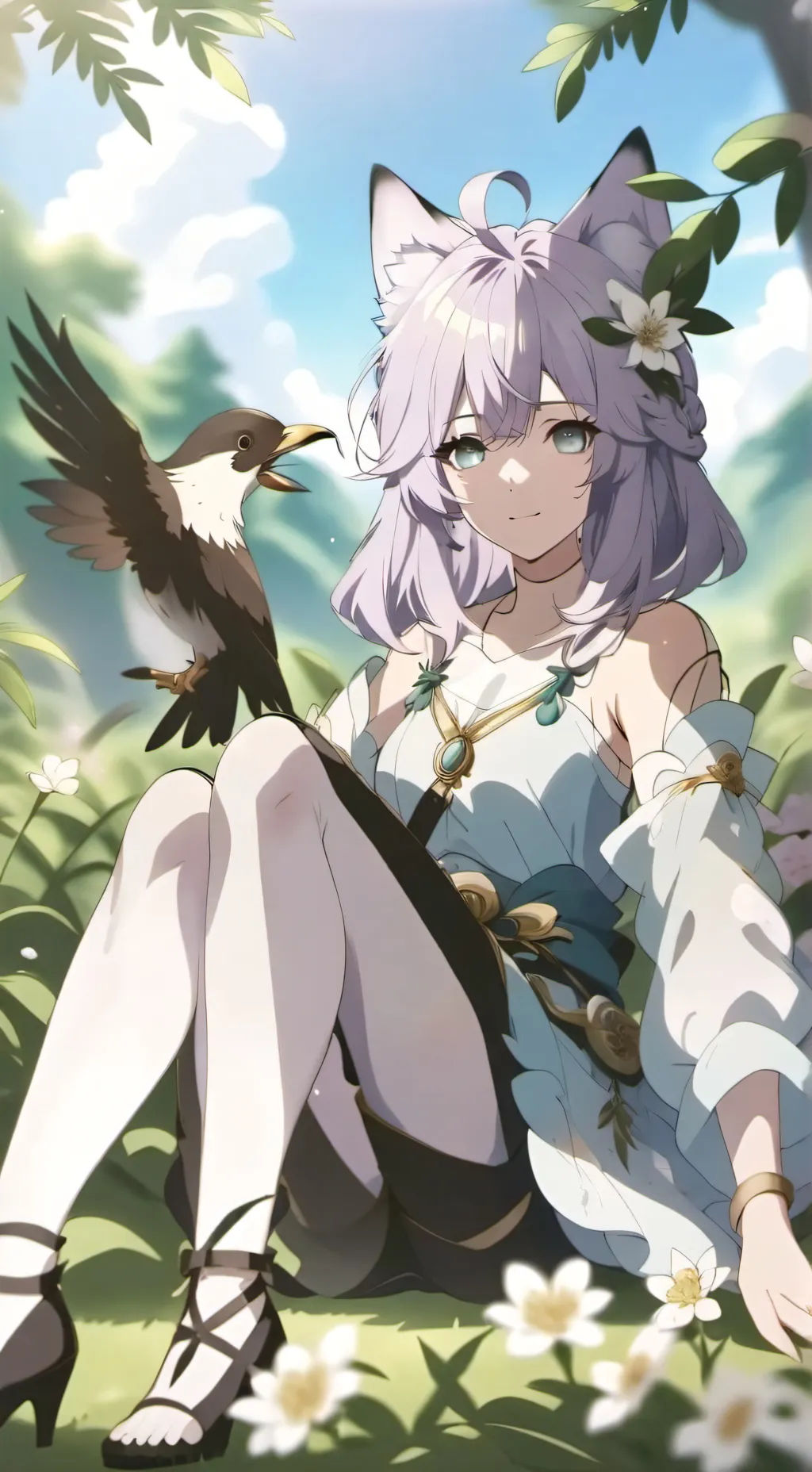 ai character: Jennie 🍂🐺🌷🤍 background