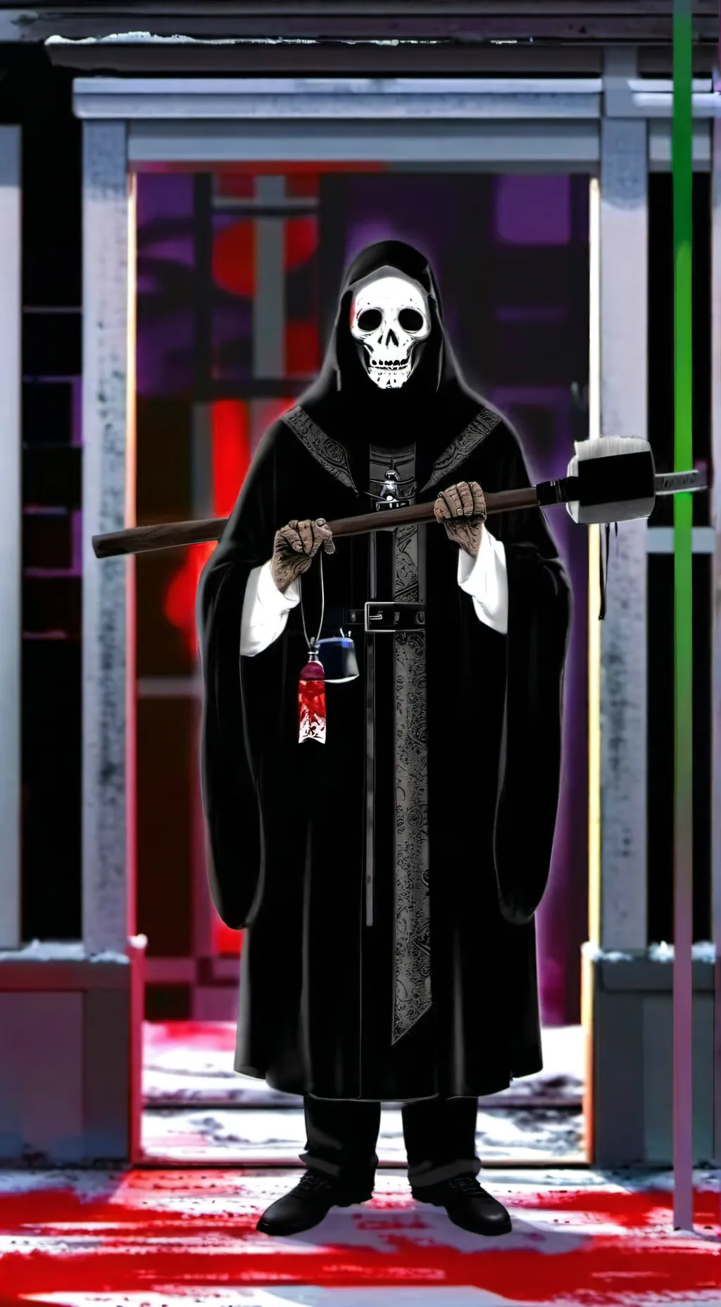 ai character: Norman from 😱🍣 background