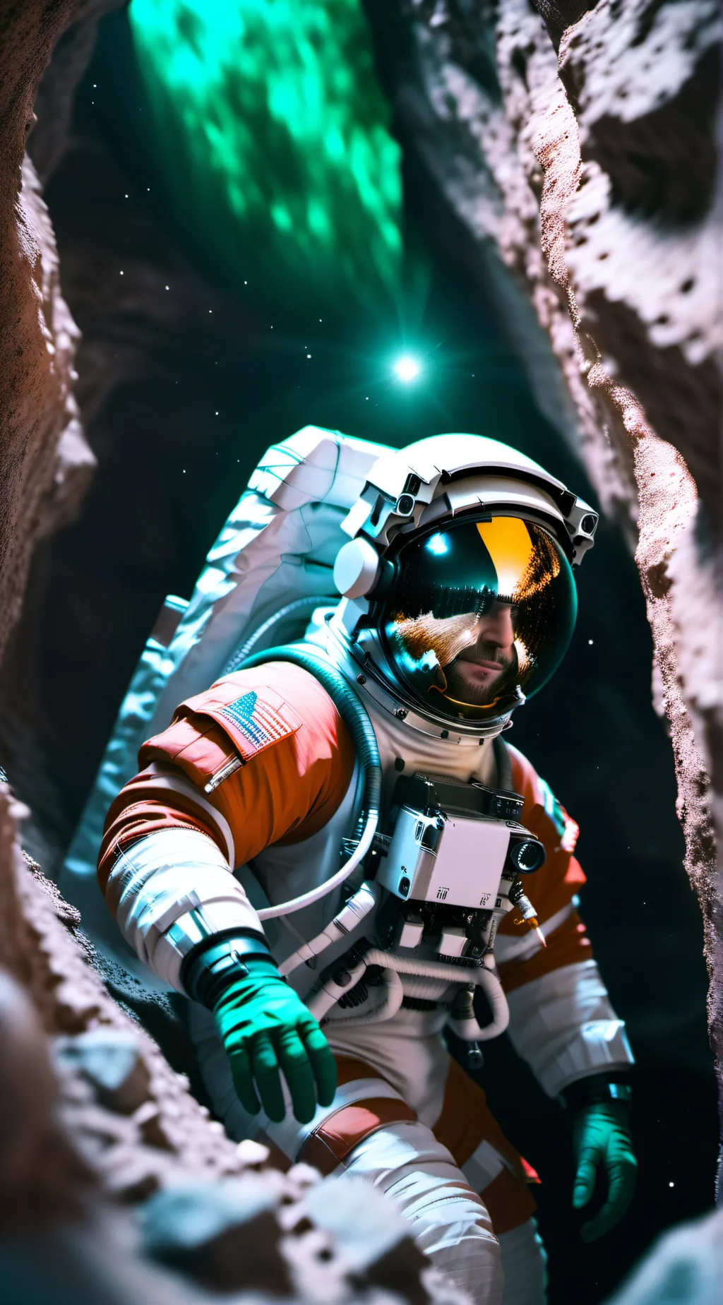 ai character: astronauta apolo13 background