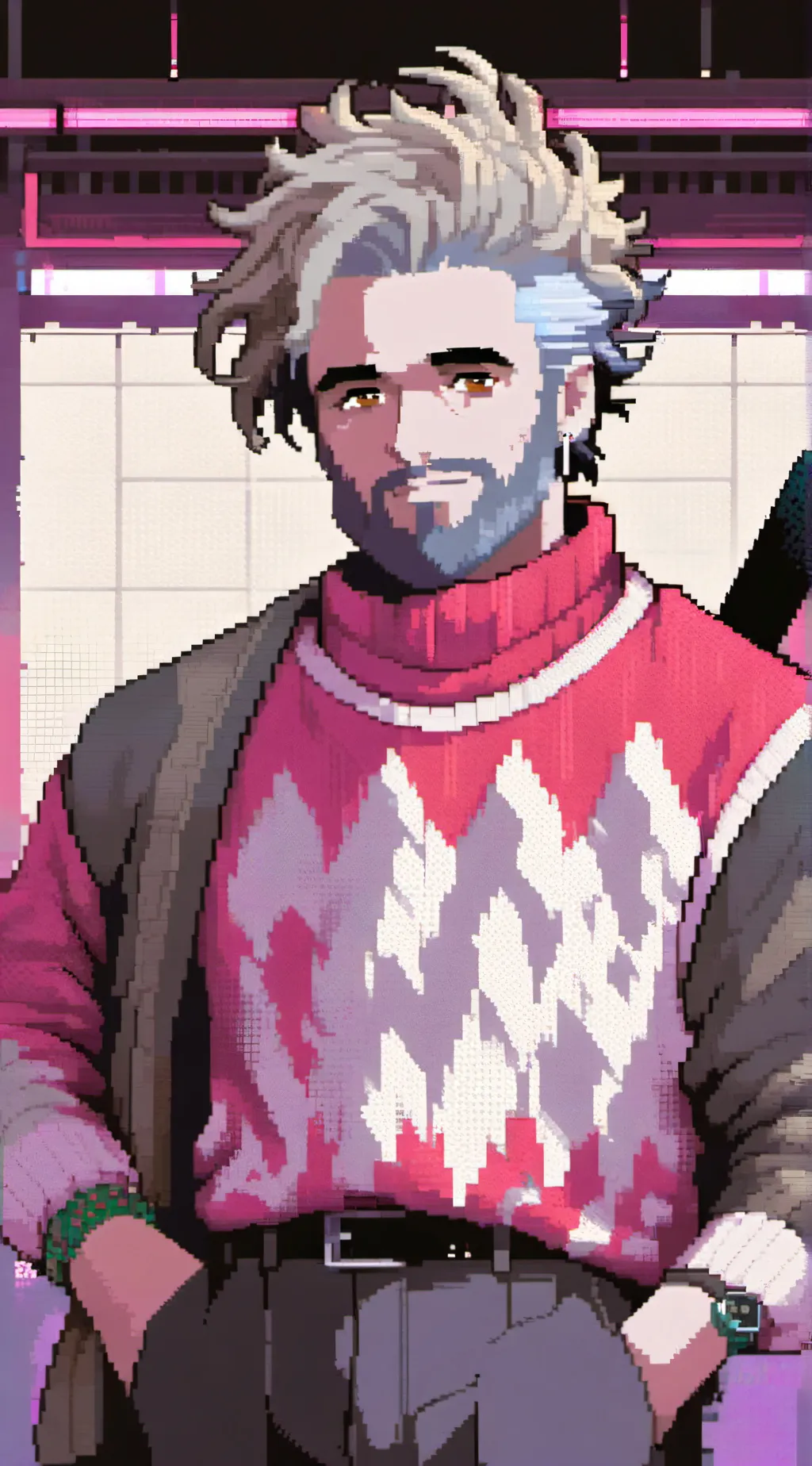 ai character: homeless man  background