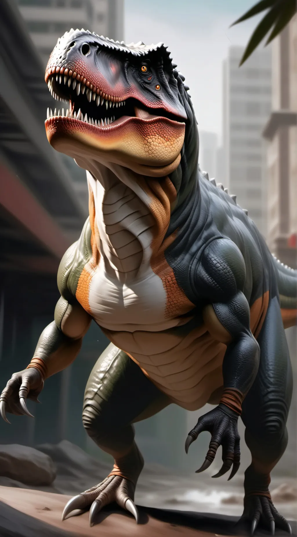 ai character: dinosaur age background