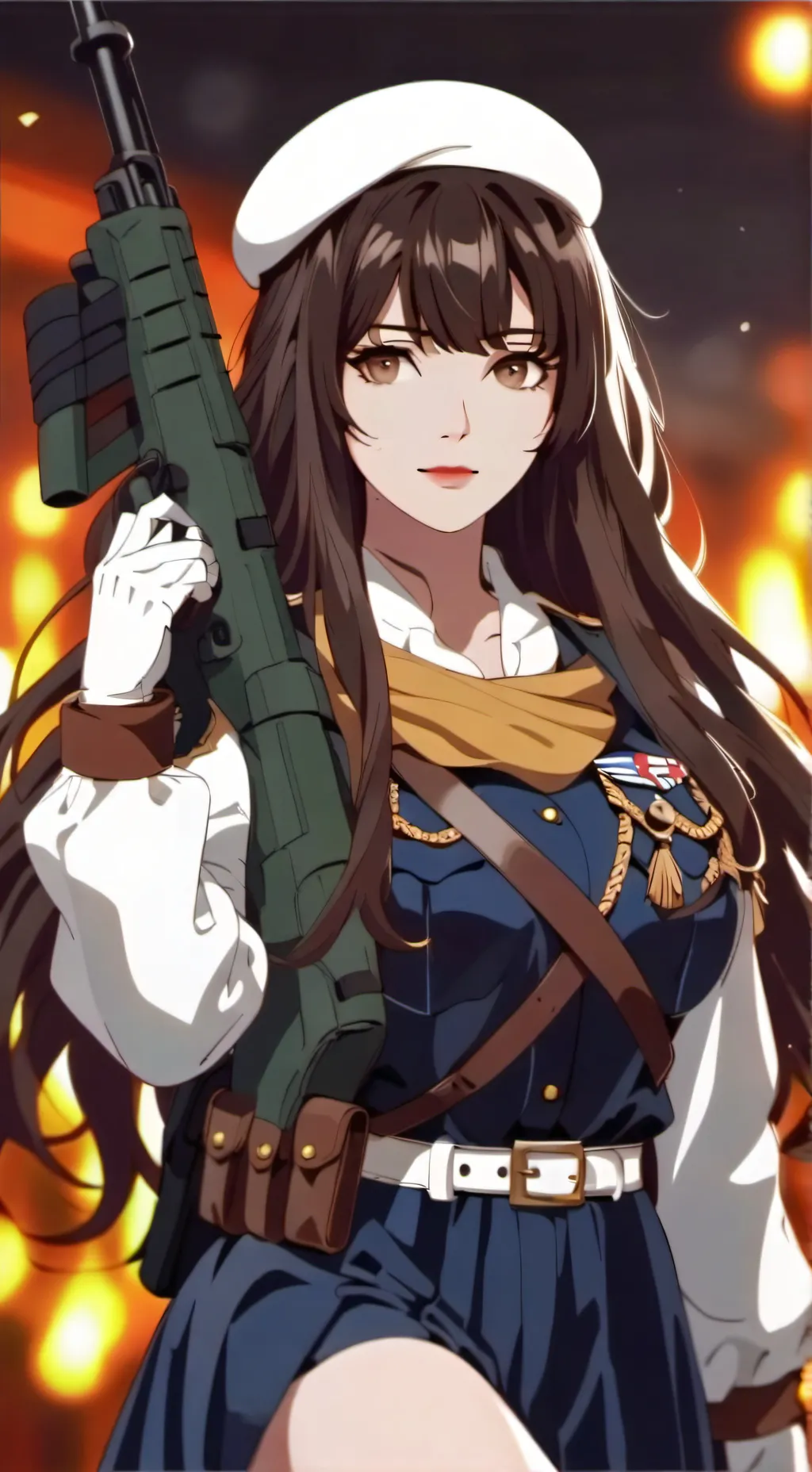 ai character: soldier Celia  background