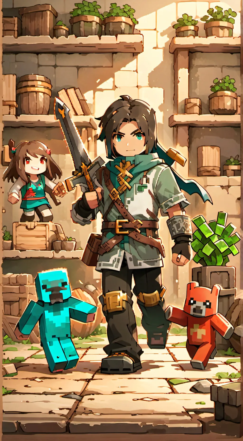 ai character: Minecraft [PLAY] background