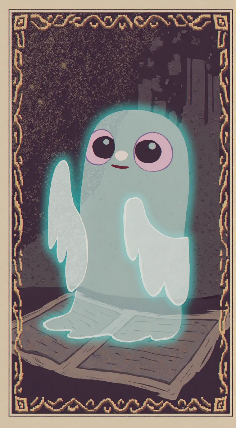 ai character: Mini ghost background