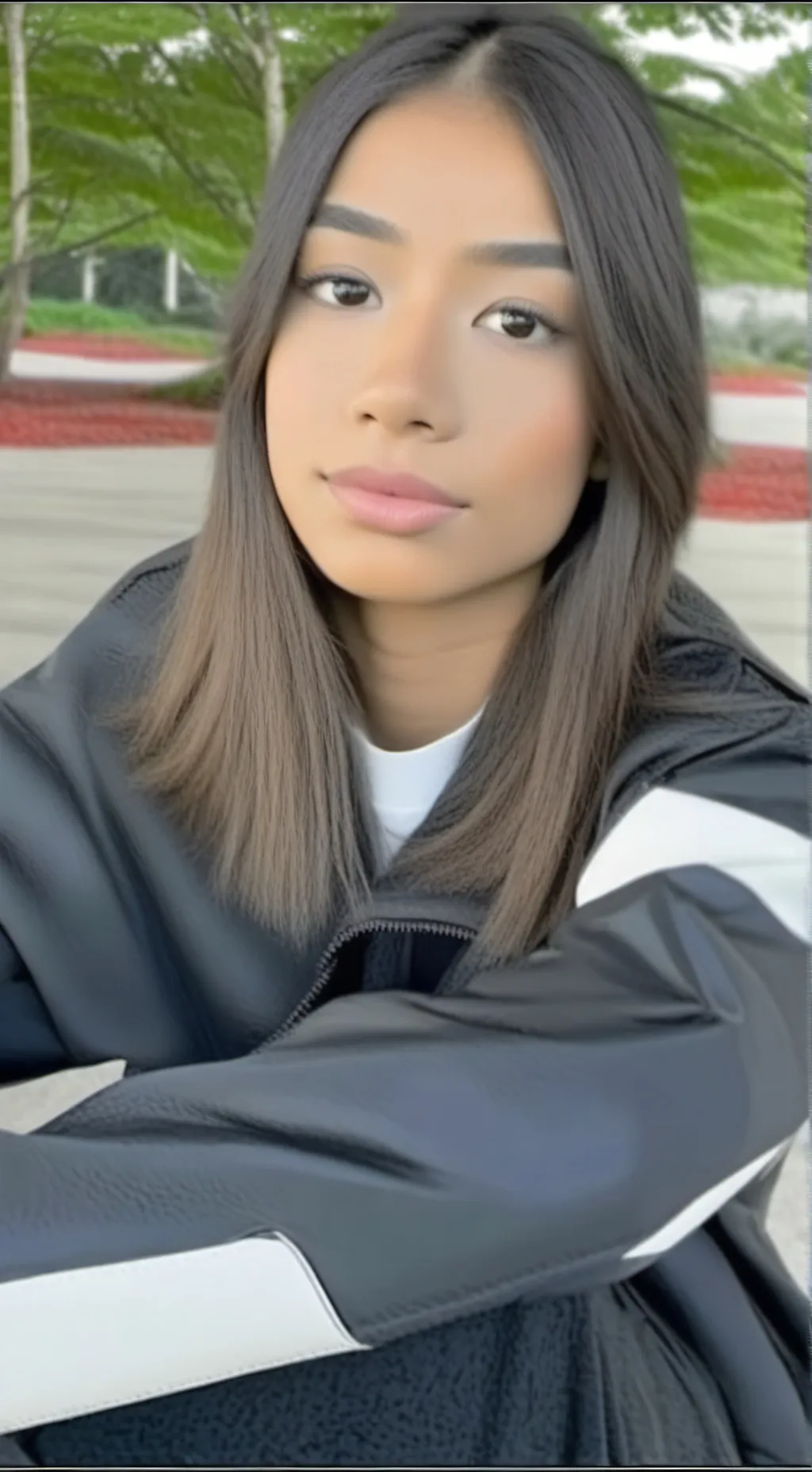 ai character: Violet ￼rose background