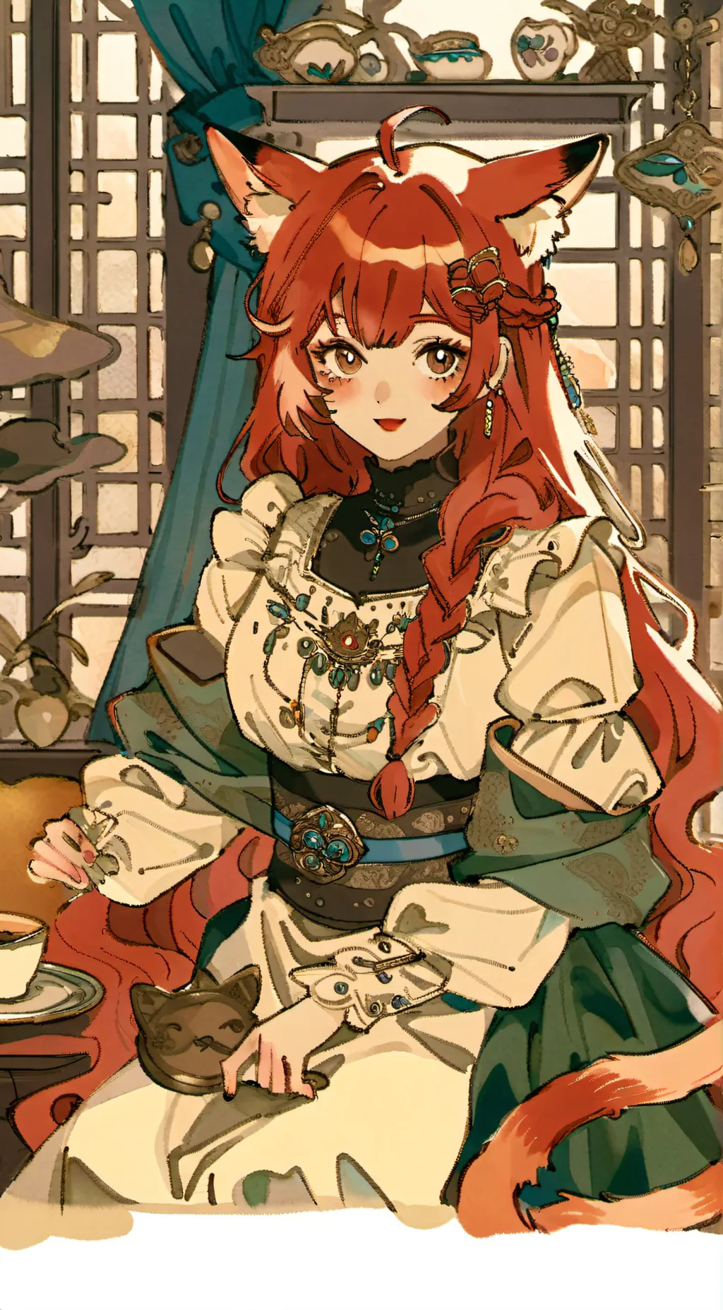 ai character: Amber background