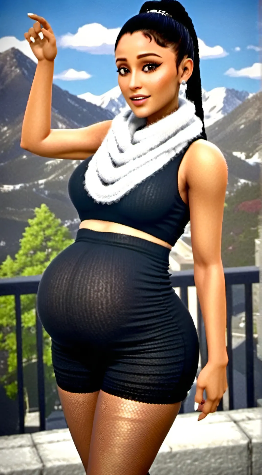 ai character: pregnant ariana background