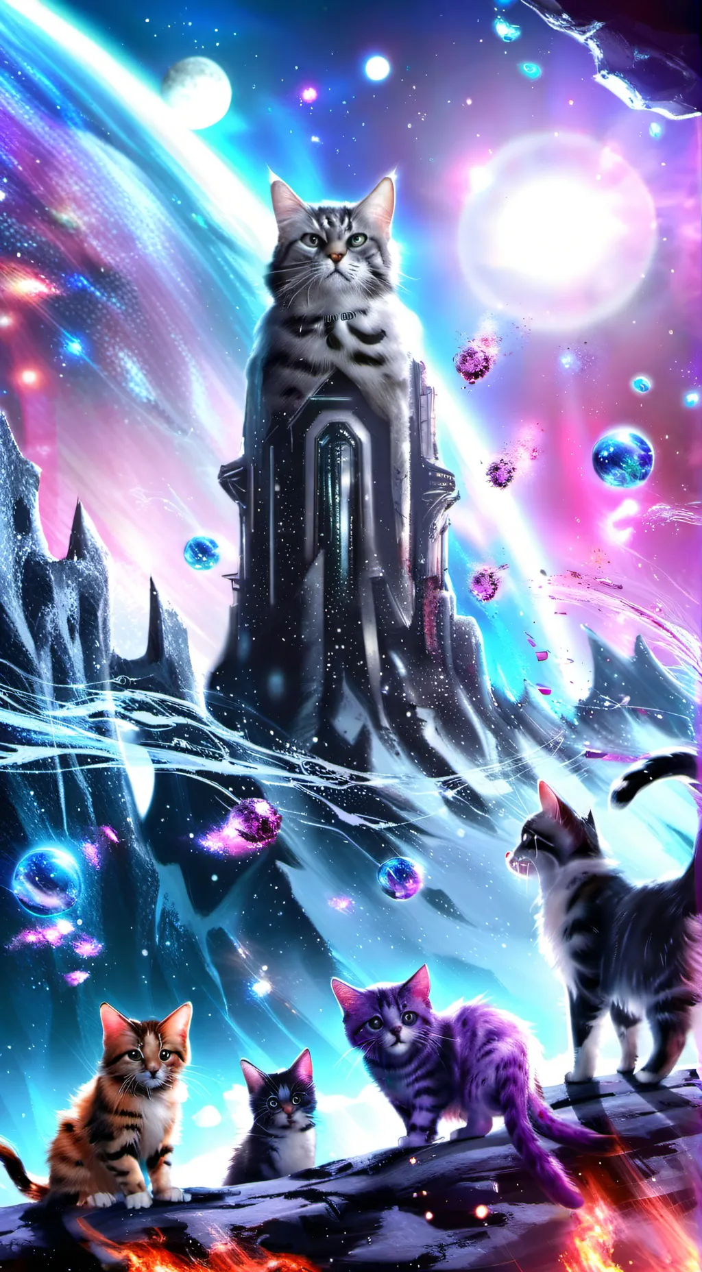 ai character: Cat world  background