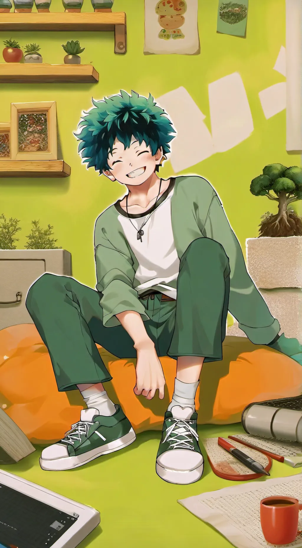 ai character: Deku💚 background