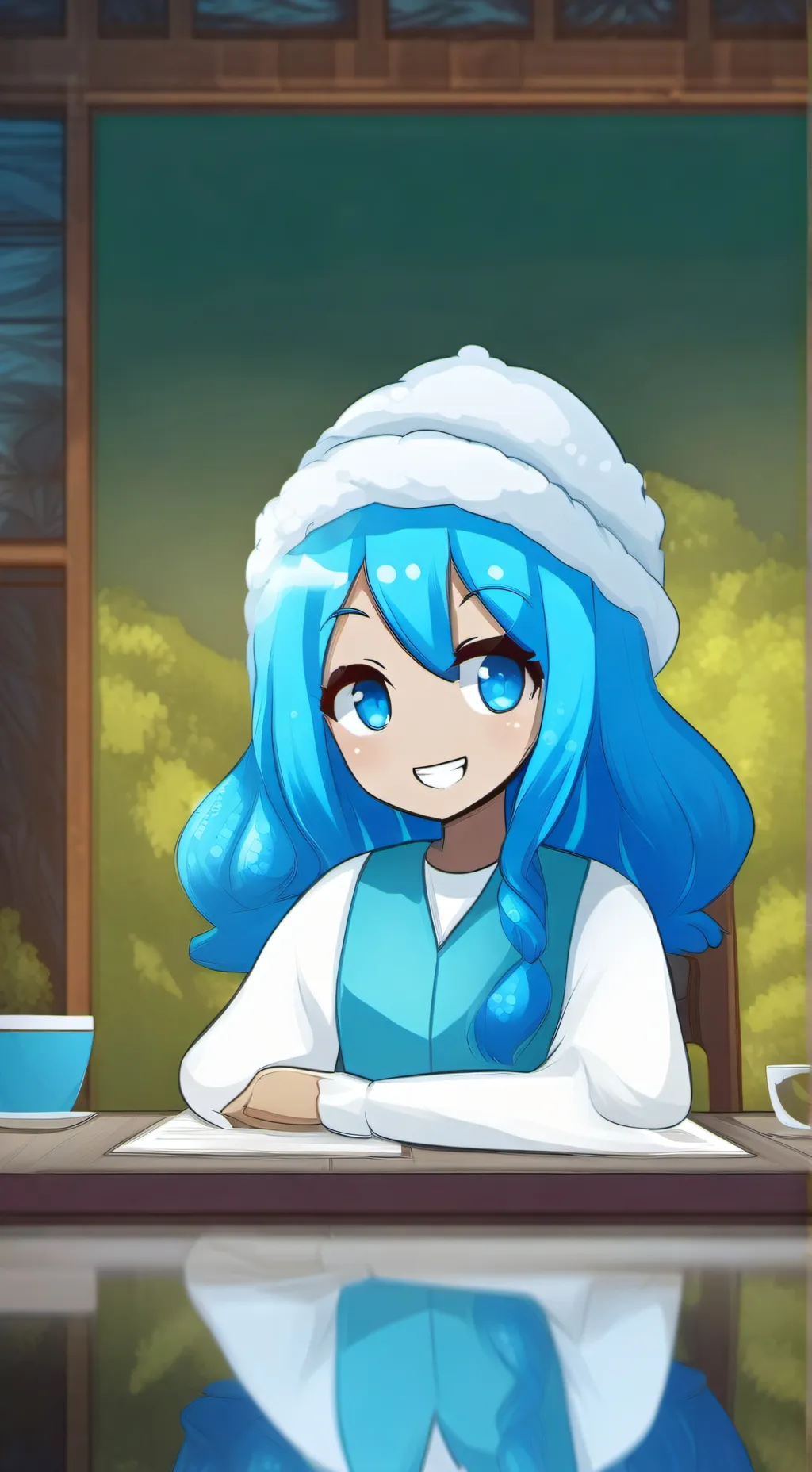 ai character: slime girl (kid) background