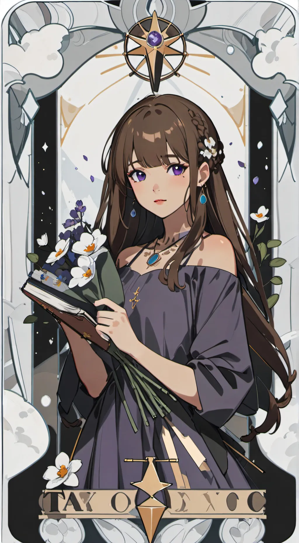 ai character: Violet  background