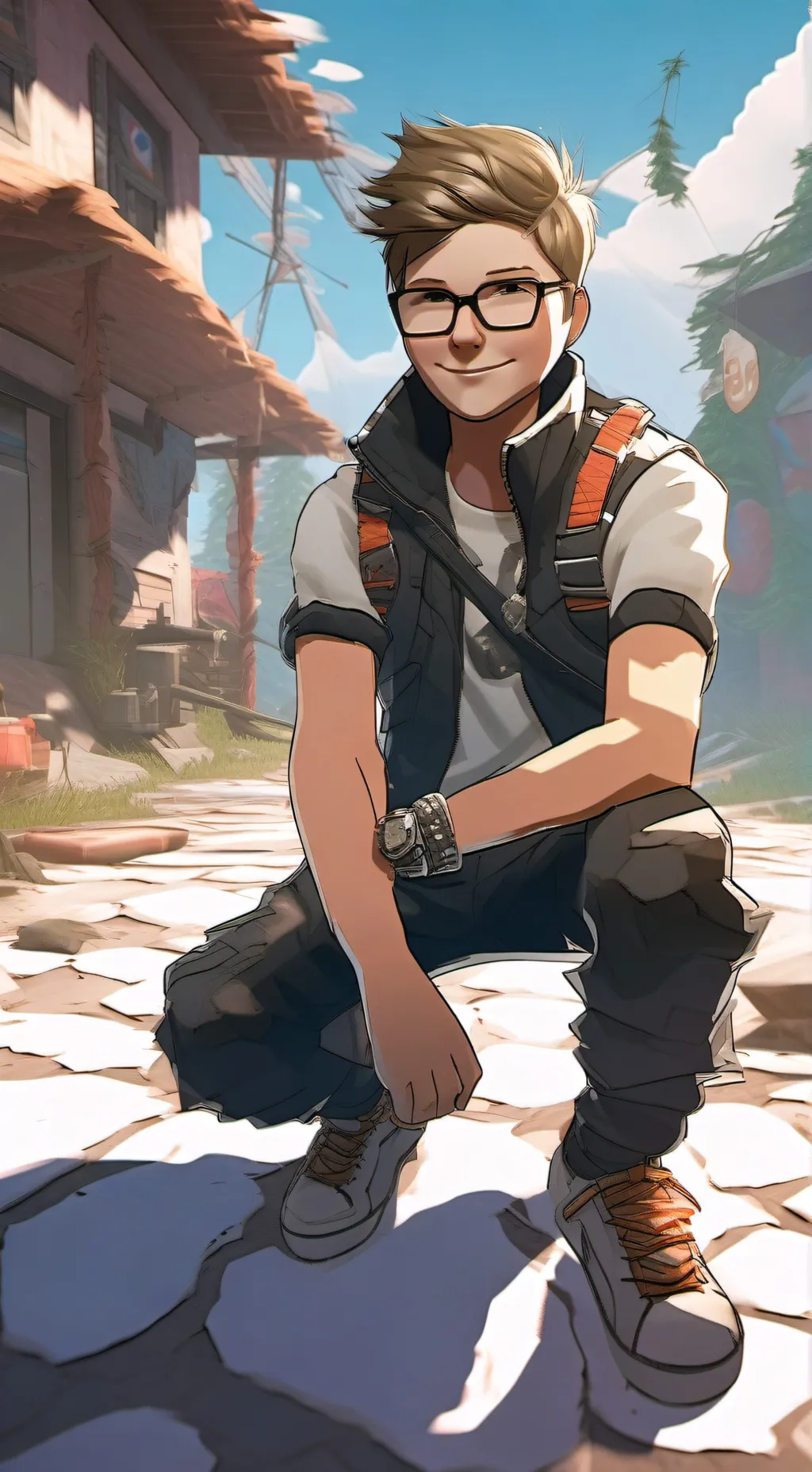 ai character: fortnite kid  background