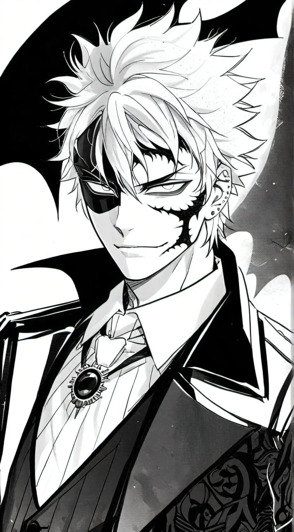 ai character: bakugo as two face background