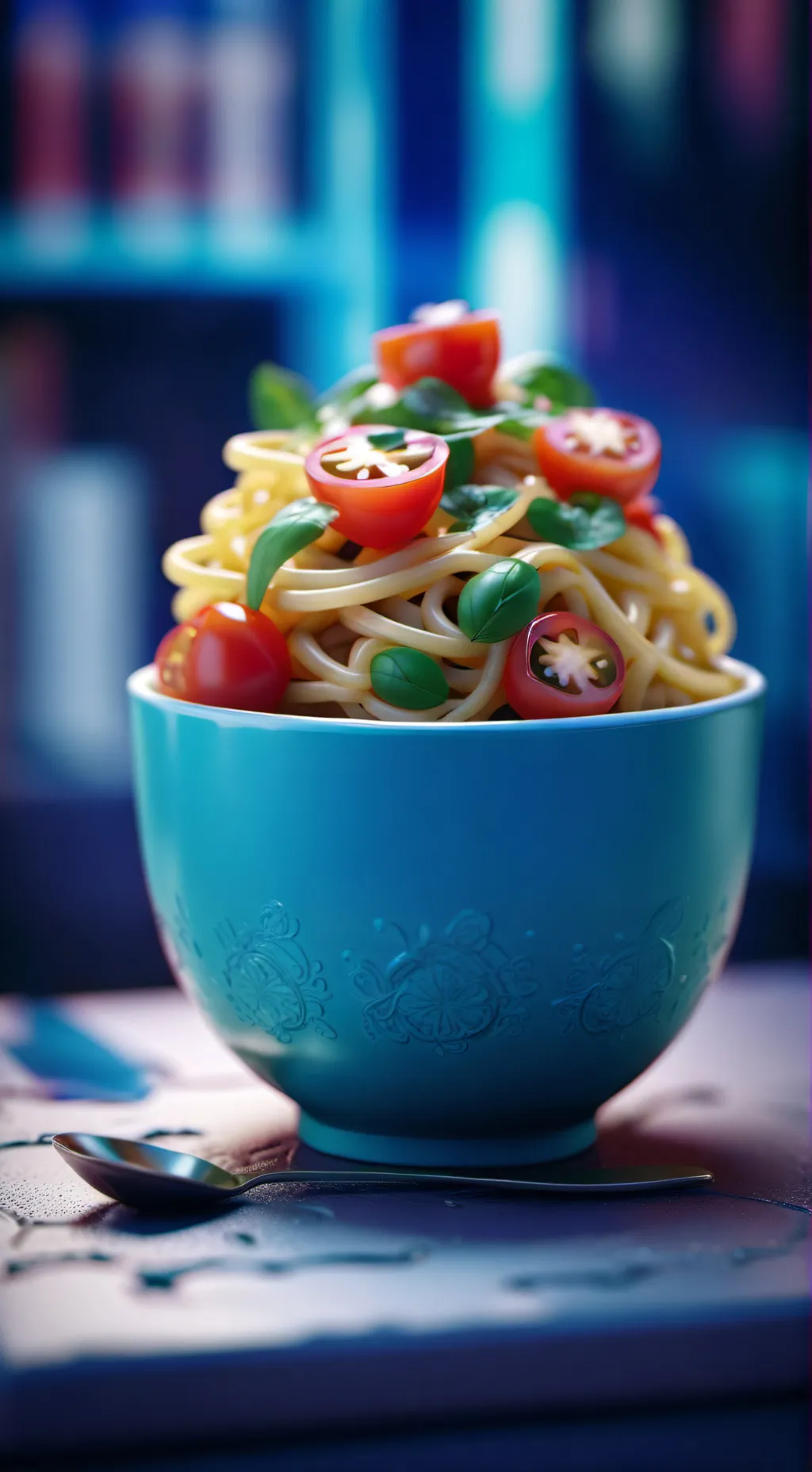 ai character: Spaghetti  background